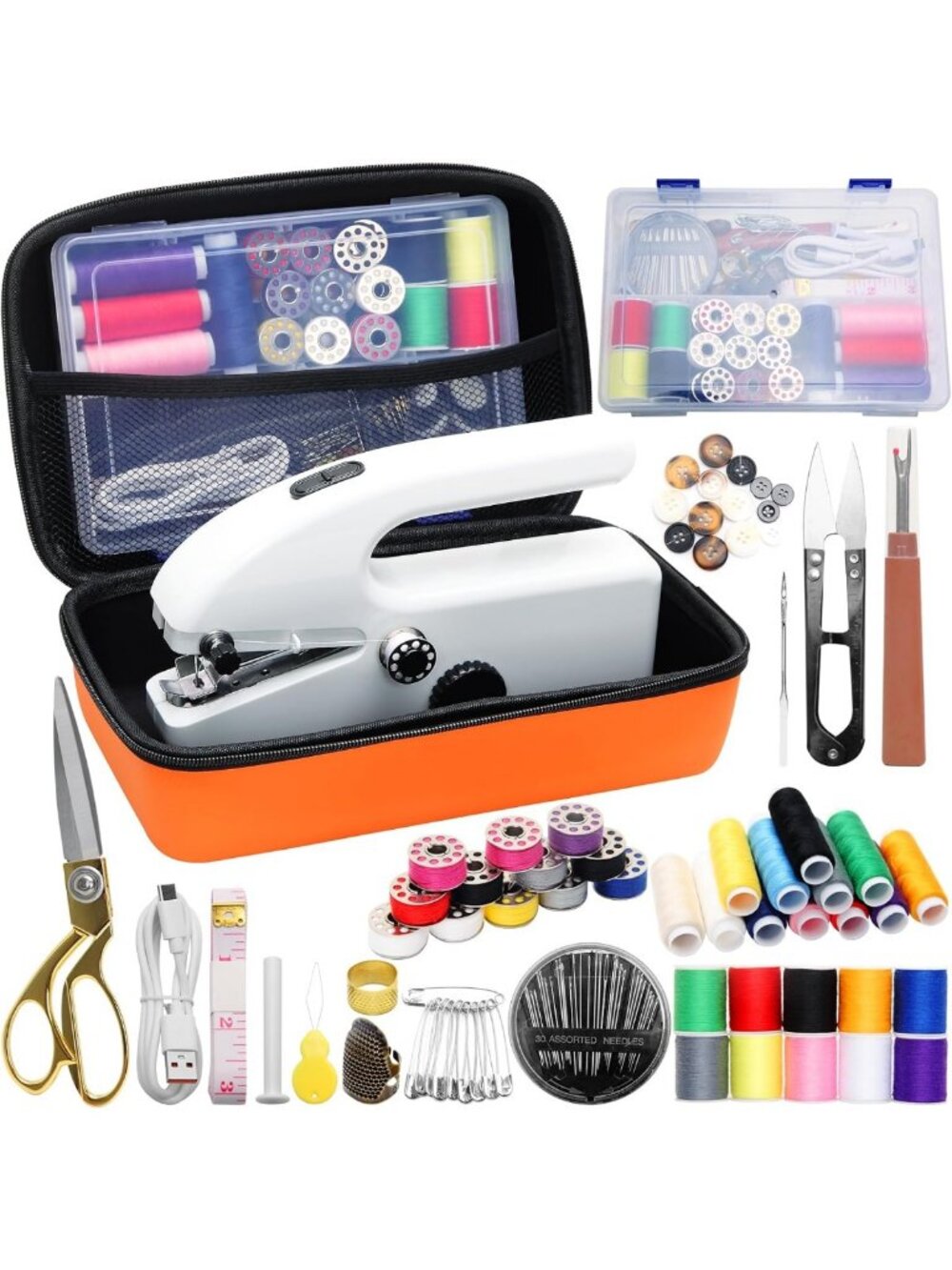 Portable Mini Handheld Sewing Machine with Storage Case & 112 PCS Sewing Kit